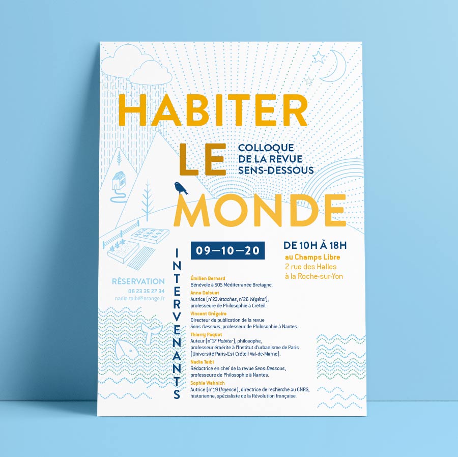 mockup flyer recto - Association Paroles - revue Sens-dessous colloque "Habiter le monde"