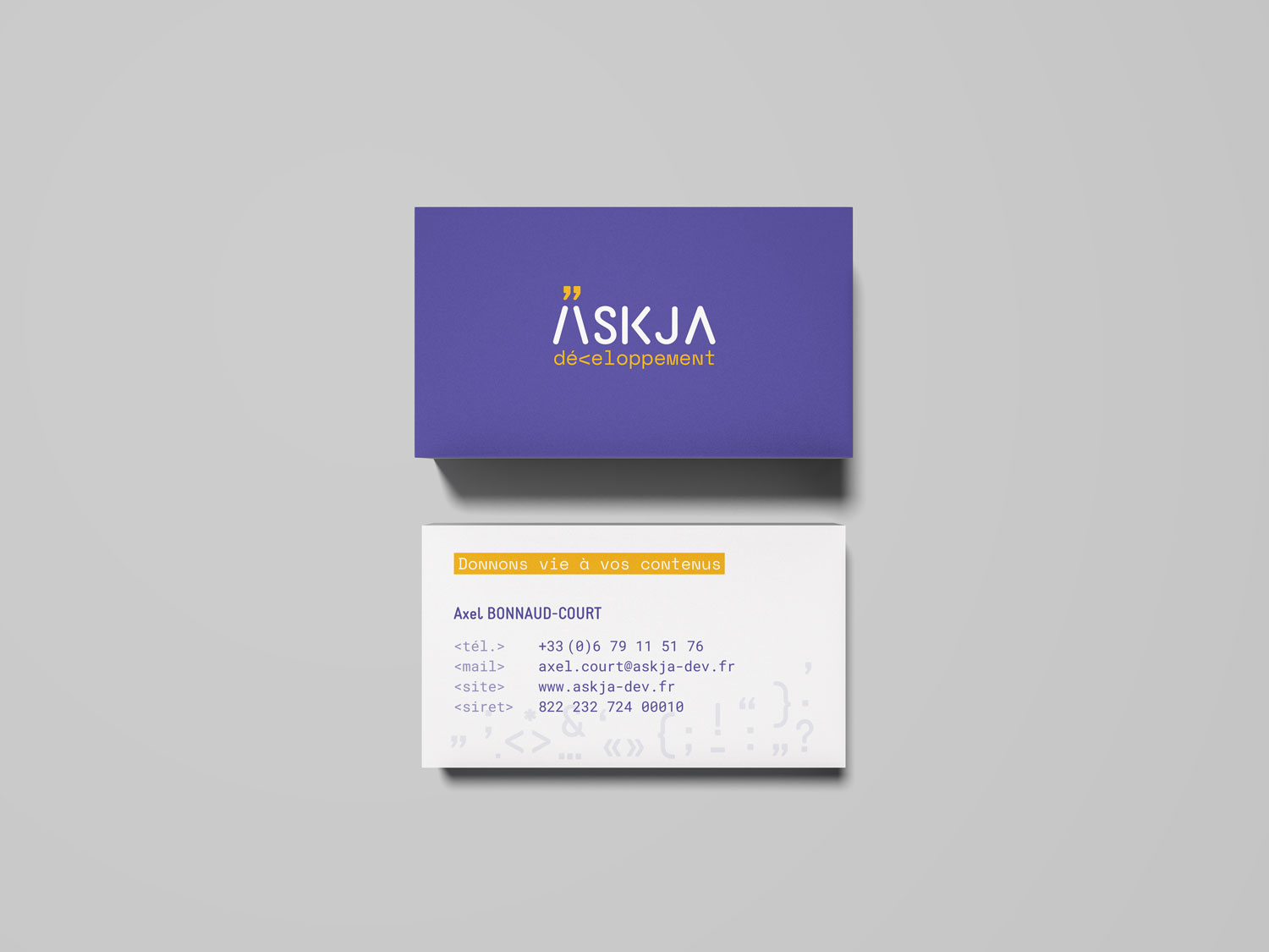 Askja développement - mockup carte de visite